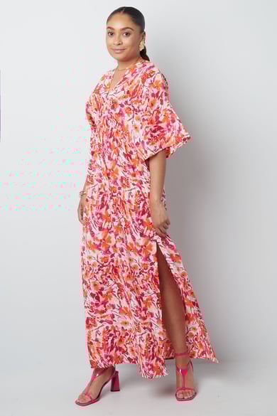 Robe cintrée fleurs - orange/rose h5 Image5